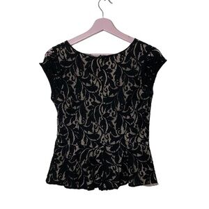 Vintage Whimsey‎ goth scoop neck lace top small